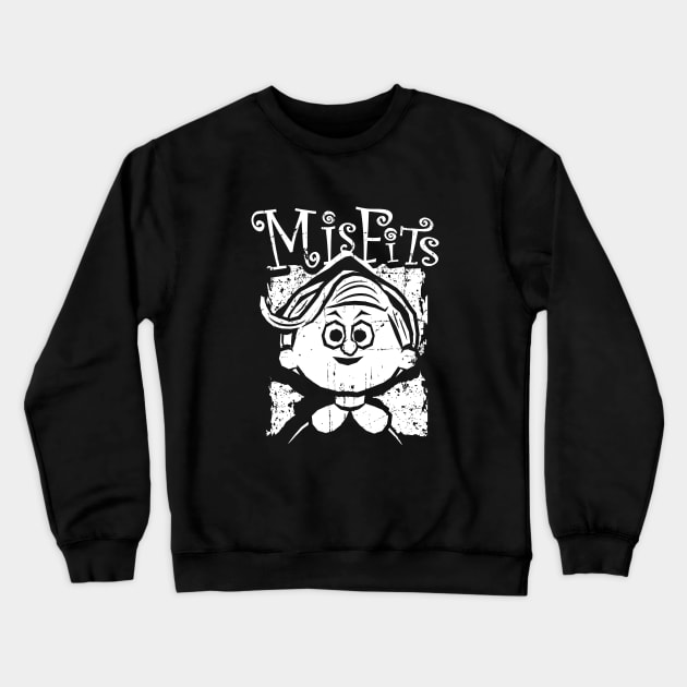 Misfits of Christmas Town: Hermey the Elf (white print) Crewneck Sweatshirt by SaltyCult